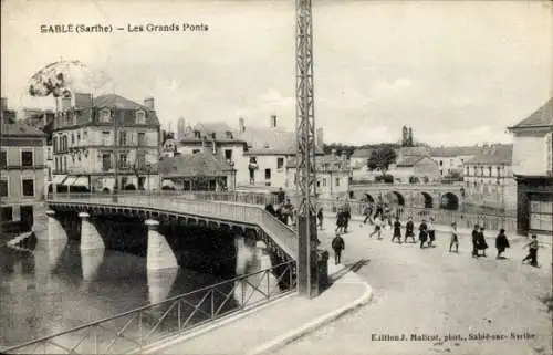 Ak Sablé sur Sarthe, Les Grands Ponts