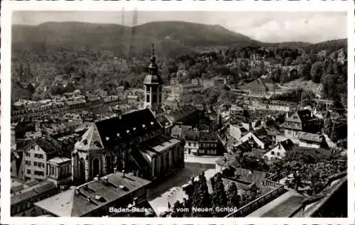 Ak Baden Baden am Schwarzwald, Blick vom Neuen Schloss