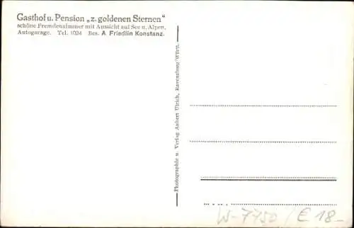 Ak Konstanz am Bodensee, Gasthof und Pension zum goldenen Sternen, Bes. A. Friedlin