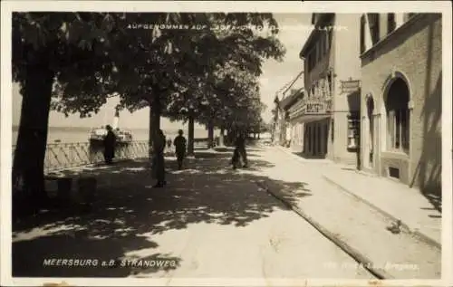 Ak Meersburg am Bodensee, Strandweg, Schiff