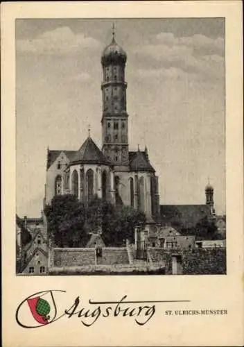 Ak Augsburg in Schwaben, Wappen, St. Ulrichs-Münster