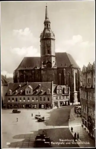 Ak Naumburg an der Saale, Marktplatz, Wenzelkirche