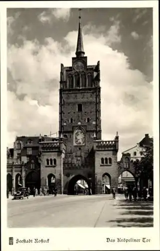 Ak Rostock in Mecklenburg, Kröpeliner Tor, Turm