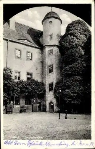 Ak Annaburg in Sachsen Anhalt, Trompeterstand, Blick durch Torbogen