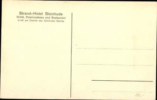 Ak Steinhude Wunstorf in Niedersachsen, Steinhuder Meer