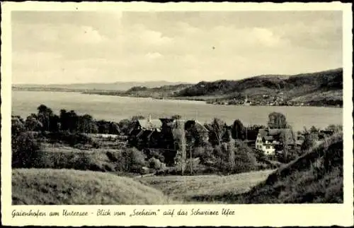 Ak Gaienhofen am Bodensee, Blick vom Seeheim auf das Schweizer Ufer