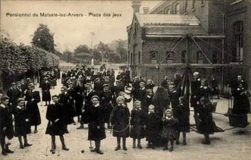 Ak Melsele Beveren Ostflandern, Place des jeux, Gruppenfoto, Kinder