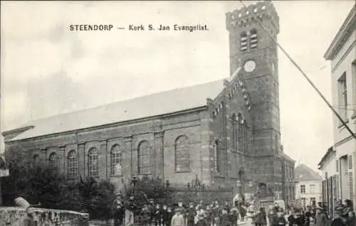 Ak Steendorp Ostflandern, Kirche S. Jan Evangelist