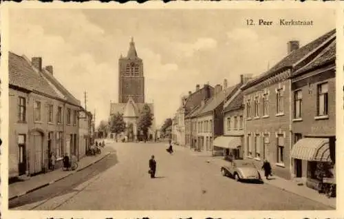 Ak Peer Flandern Limburg, Kerkstraat