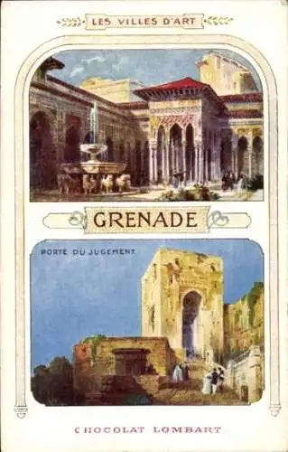 Künstler Ak Granada Andalusien Spanien, Alhambra, Kunststädte, Tor des Gerichts