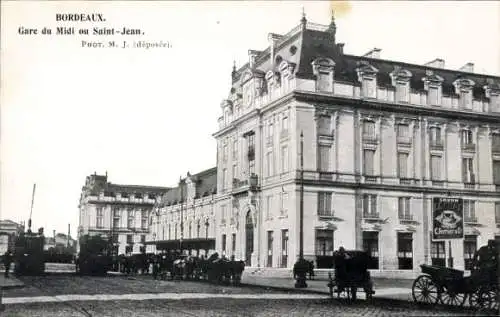 Ak Bordeaux Gironde, Gare du Midi oder Saint-Jean