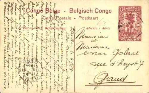 Ganzsachen Ak Belgisch-Kongo DR Kongo Zaire, De Lualaba, Ingang der engten van Zilo