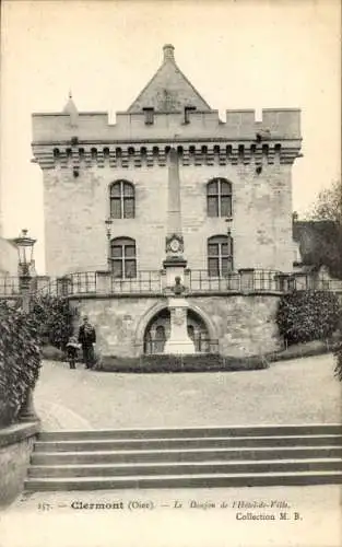 Ak Clermont Oise, Der Bergfried des Hotel-de-Ville