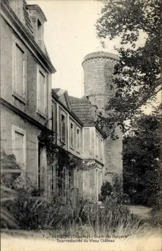 Ak Blanzac Charente, Ecole des Garcons, Tourrestauree du Vieux Chateau