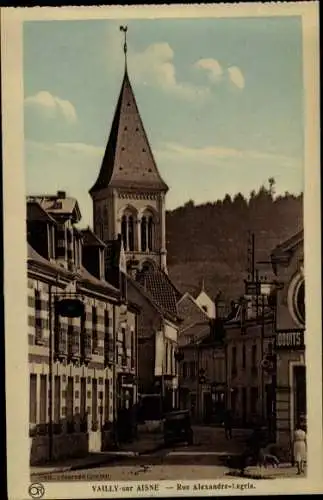 Ak Vailly sur Aisne, Rue Alexandre Logris, Église