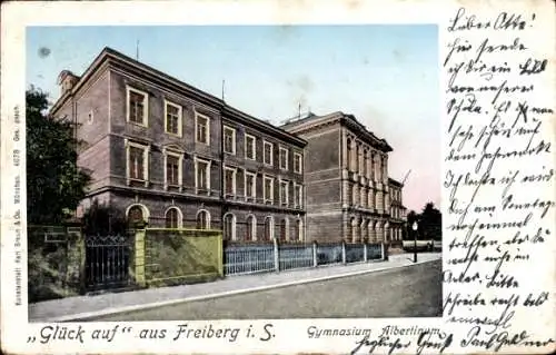 Golden Windows Leuchtfenster Ak Freiberg in Sachsen, Gymnasium Albertinum