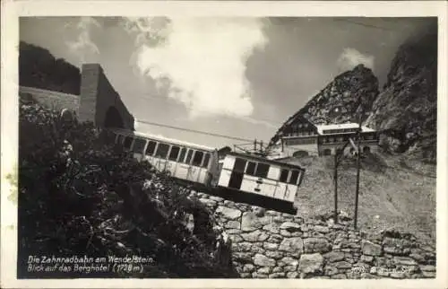 Ak Bayrischzell im Mangfallgebirge Oberbayern, Wendelstein, Zahnradbahn, Berghotel Wendelsteinhaus