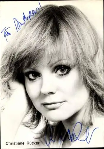 Ak Schauspielerin Christiane Rücker, Portrait, Autogramm