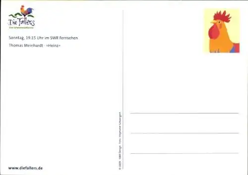 Ak Schauspieler Thomas Meinhardt, Portrait als Heinz in Die Fallers, Autogramm