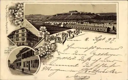 Litho Bitche Bitsch Lothringen Moselle, Hotel Stadt Metz, Truppenübungsplatz, Barackenlager