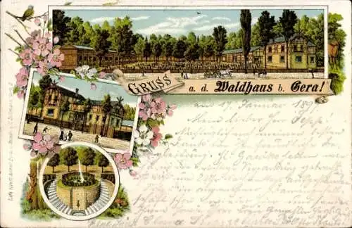 Litho Gera in Thüringen, Waldhaus, Park