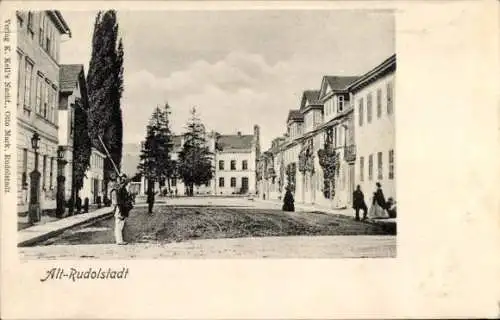 Ak Rudolstadt in Thüringen, Straßenpartie, Altstadt