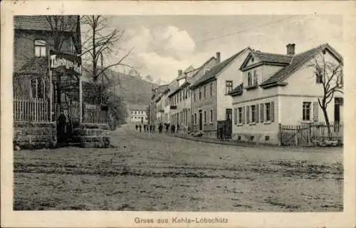 Ak Kahla in Thüringen, Straßenpartie, Häuser