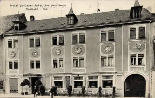 Ak Saalfeld an der Saale Thüringen, Hotel goldener Anker