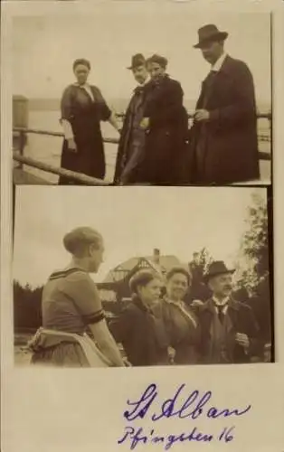 Foto Ak St. Alban Dießen am Ammersee Oberbayern, Männer und Frauen