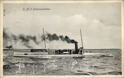 Ak Deutsches Kriegsschiff, SMS Schneewittchen, Kaiserliche Marine