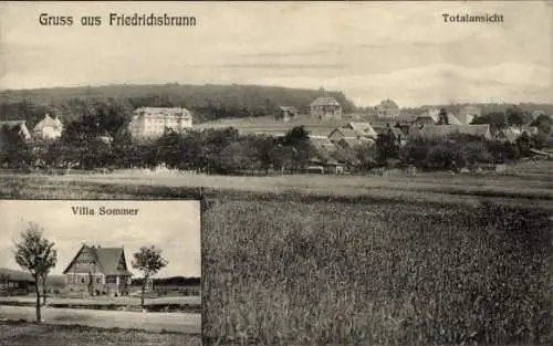 Ak Friedrichsbrunn Thale im Harz, Gesamtansicht, Villa Sommer