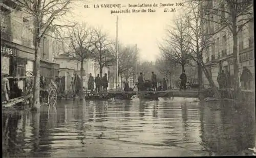 Ak La Varenne Maine et Loire, Hochwasser 1910