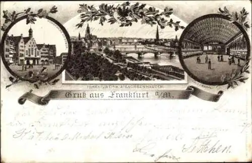 Litho Frankfurt am Main, Römerberg, Sachsenhausen, Kaisersaal