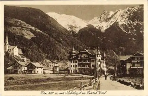 Ak Oetz Ötz in Tirol, Acherkogel, Straßenpartie
