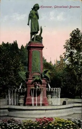 Ak Hannover in Niedersachsen, Gänseliesel-Brunnen