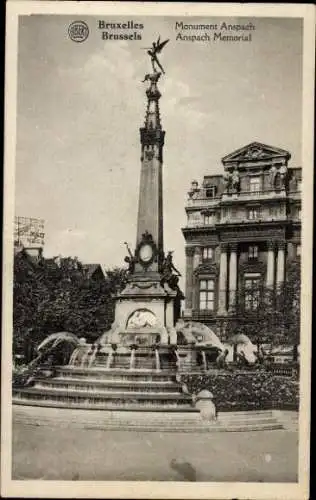 Ak Bruxelles Brüssel, Monument Anspach