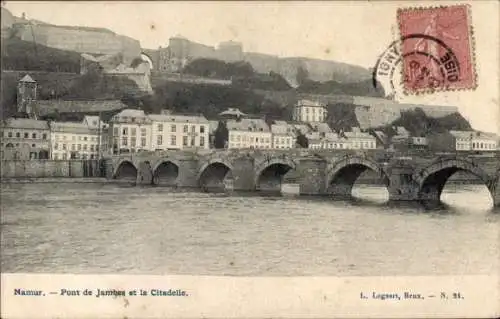 Ak Jambes Namur Wallonie, Brücke, Zitadelle