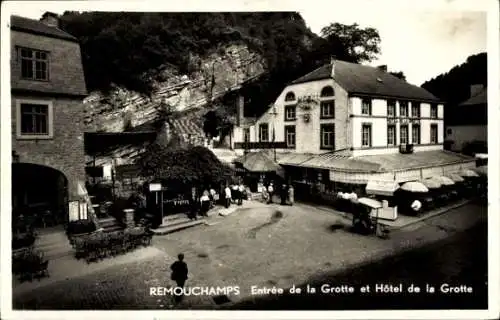 Ak Remouchamps Aywaille Wallonien Lüttich, Eingang zur Höhle, Hotel de la Grotte