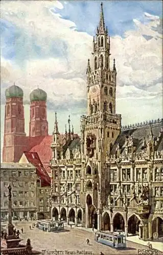 Künstler Ak Wagner, Richard, München Oberbayern, Neues Rathaus