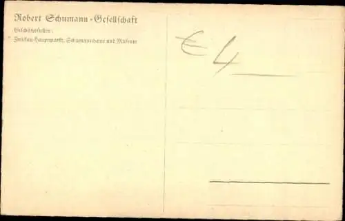 Ak Robert und Clara Schumann, Zitat, Nachtwelt soll uns ganz wie ein Herz und eine Seele betrachten