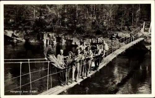 Ak Schweden, Hängebrücke, Eman