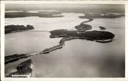 Ak Punkaharju Finnland, Seenlandschaft, Fliegeraufnahme