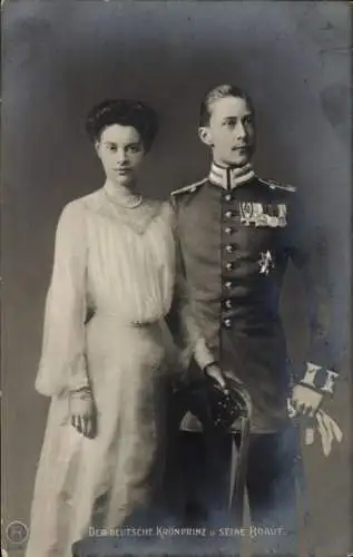 Ak Kronprinzenpaar, Kronprinz Wilhelm von Preußen, Kronprinzessin Cecilie