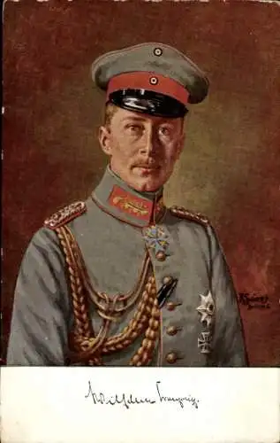 Künstler Ak Swierzy, R., Kronprinz Wilhelm von Preußen, Portrait, Uniform, Orden