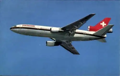 Ak Schweizer Passagierflugzeug der Swissair, McDonnell-Douglas DC-10-30