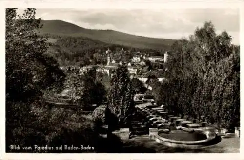 Ak Baden Baden, Blick vom Paradies