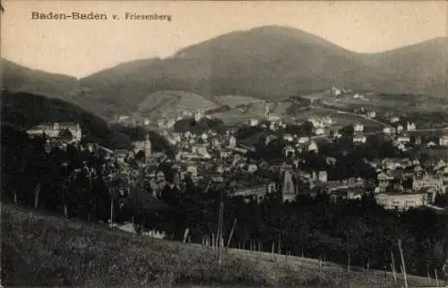 Ak Baden Baden am Schwarzwald, vom Friesenberg gesehen