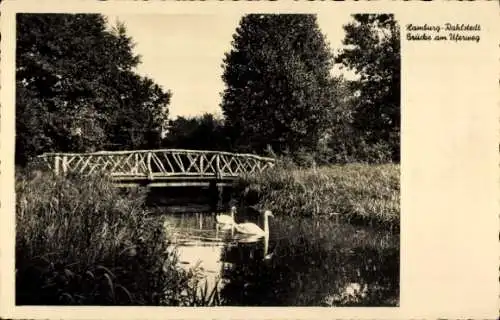 Ak Hamburg Wandsbek Rahlstedt, Brücke am Uferweg