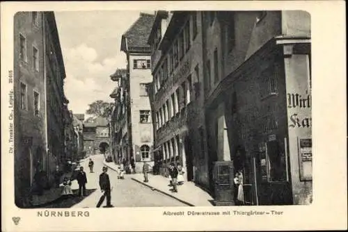 Ak Nürnberg in Mittelfranken, Albrecht Dürer Straße, Thiergärtner-Thor