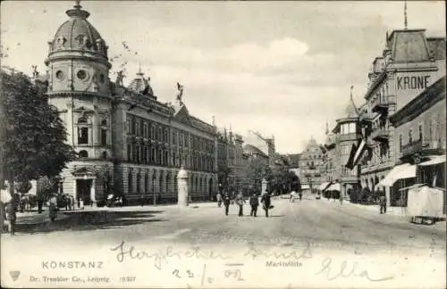 Ak Konstanz am Bodensee, Marktstätte, Geschäfte